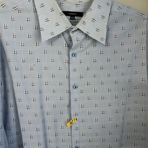 MBX Blue Patterned Men's Shirt size XXL